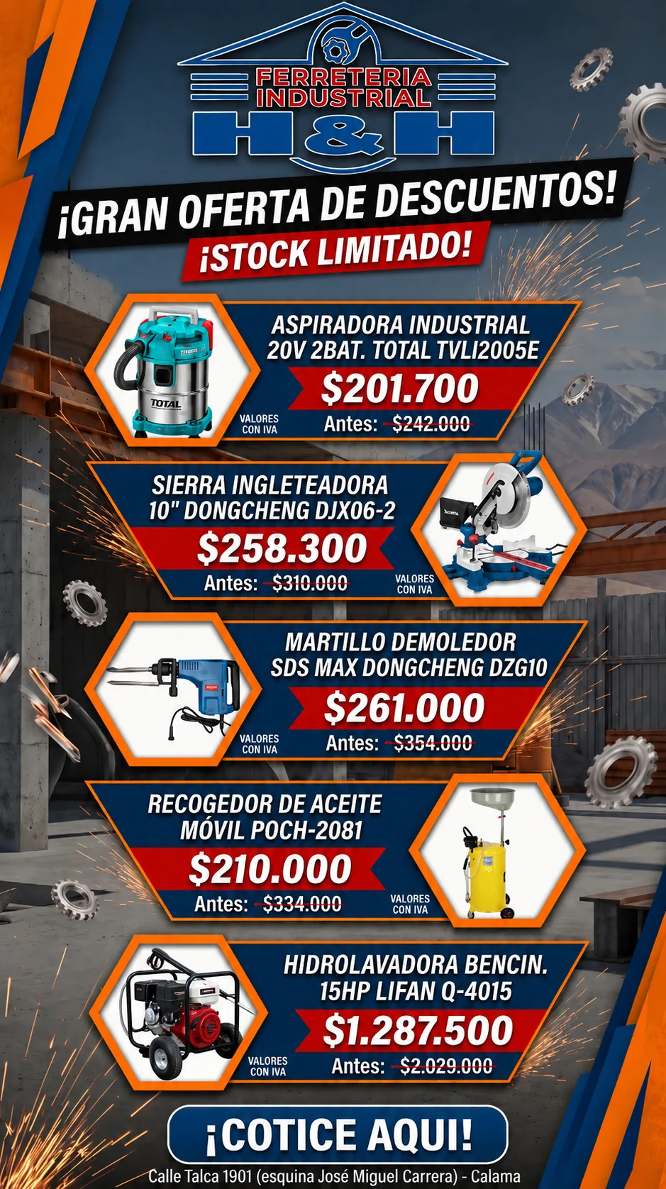 Ofertas Ferretería Industrial H&H Calama